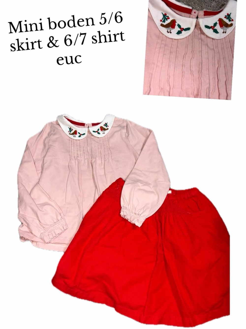 Mini boden 5/6/7 skirt shirt bundle